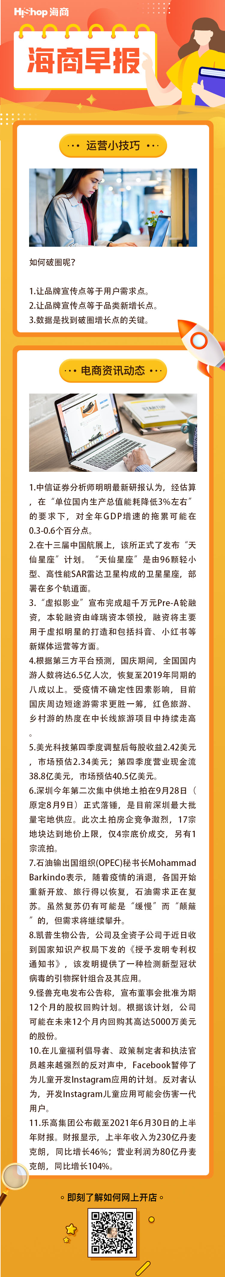 HiShop電商早報(bào)——2021年9月29日