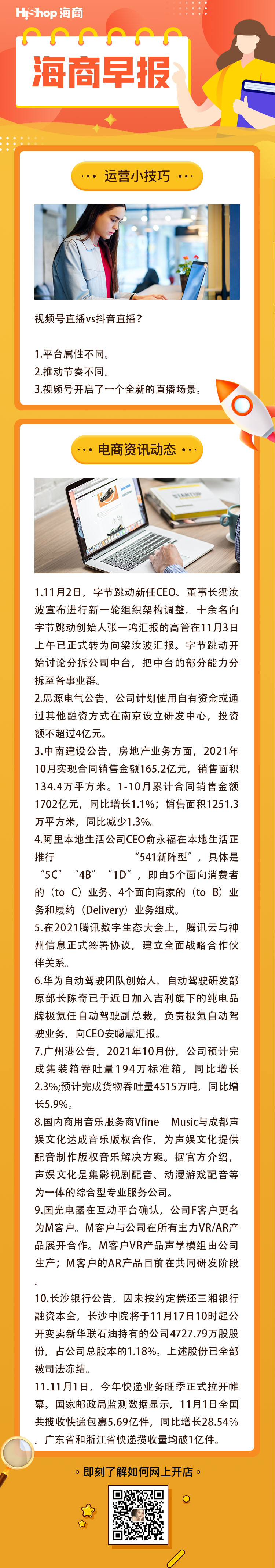 HiShop電商早報——2021年11月4日