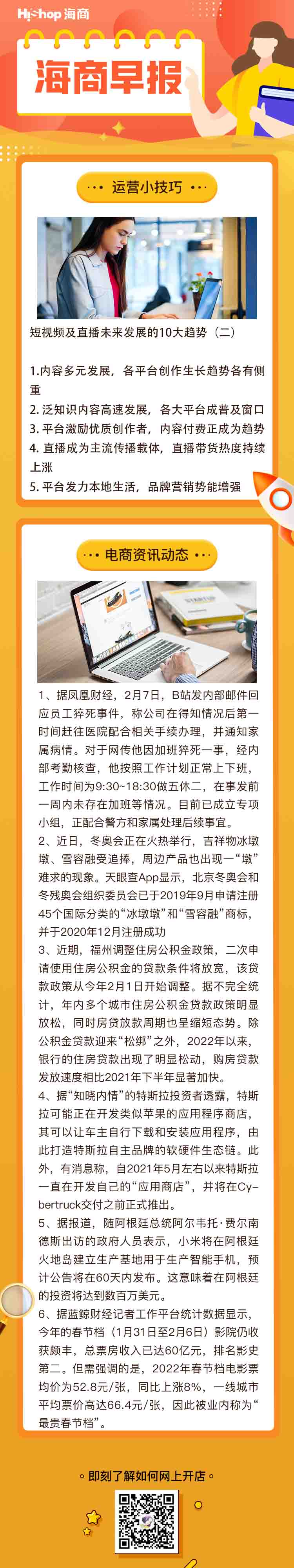 HiShop電商早報——2022年2月8日